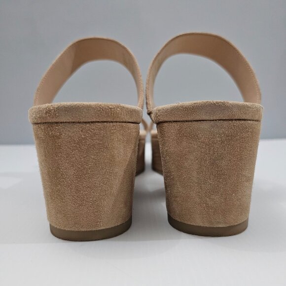 NEW Stuart Weitzman Boardwalk 65 Wedge Sandal Platform Sandalwood Tan Suede 11 - Picture 8 of 13